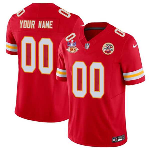 Mens Kansas City Chiefs Active Player Custom Red 2024 F.U.S.E. Super Bowl LVIII Patch With NKH Patch Vapor Untouchable Limited Football Stitched Jersey